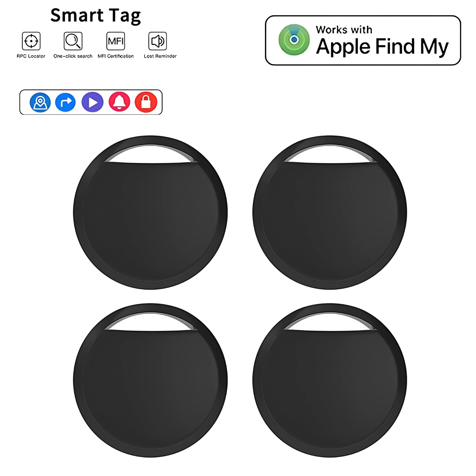 Mini GPS Tracker 2-Pack för iPhone - Apple Find My | MFI-Certifierad Bluetooth Spårare