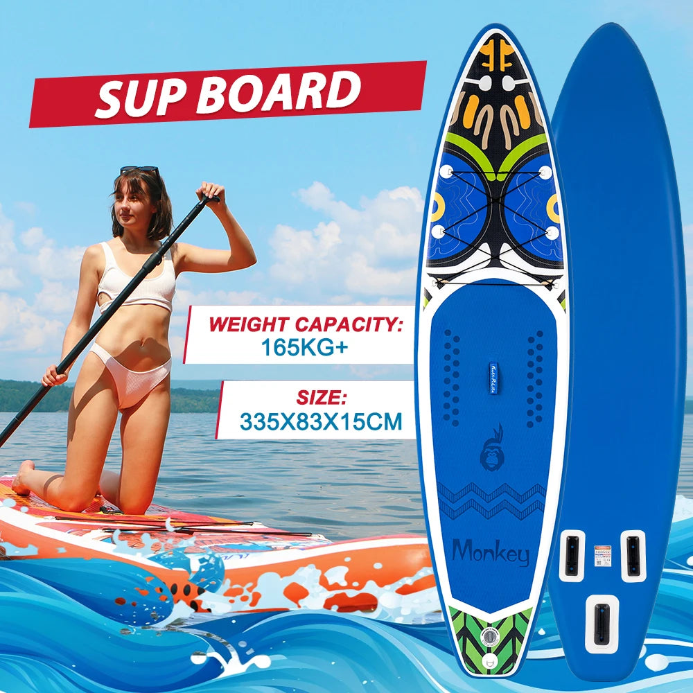 Uppblåsbar SUP-bräda 335cm - Lätt Paddelbräda för Yoga och Touring