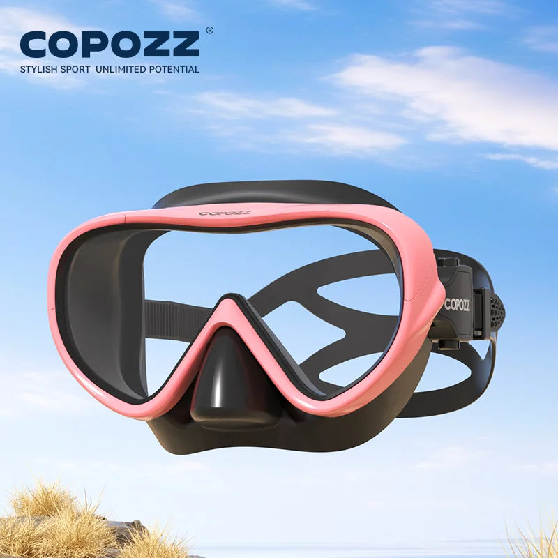 Snorkelmask - HD Anti-Dimma Panorama Dykmask ROSA-SVART-MASK