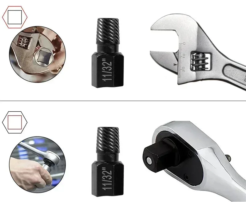 Skruvutdragare Set 10st - Legerat Stål - Borttagning av Skadade Skruvar