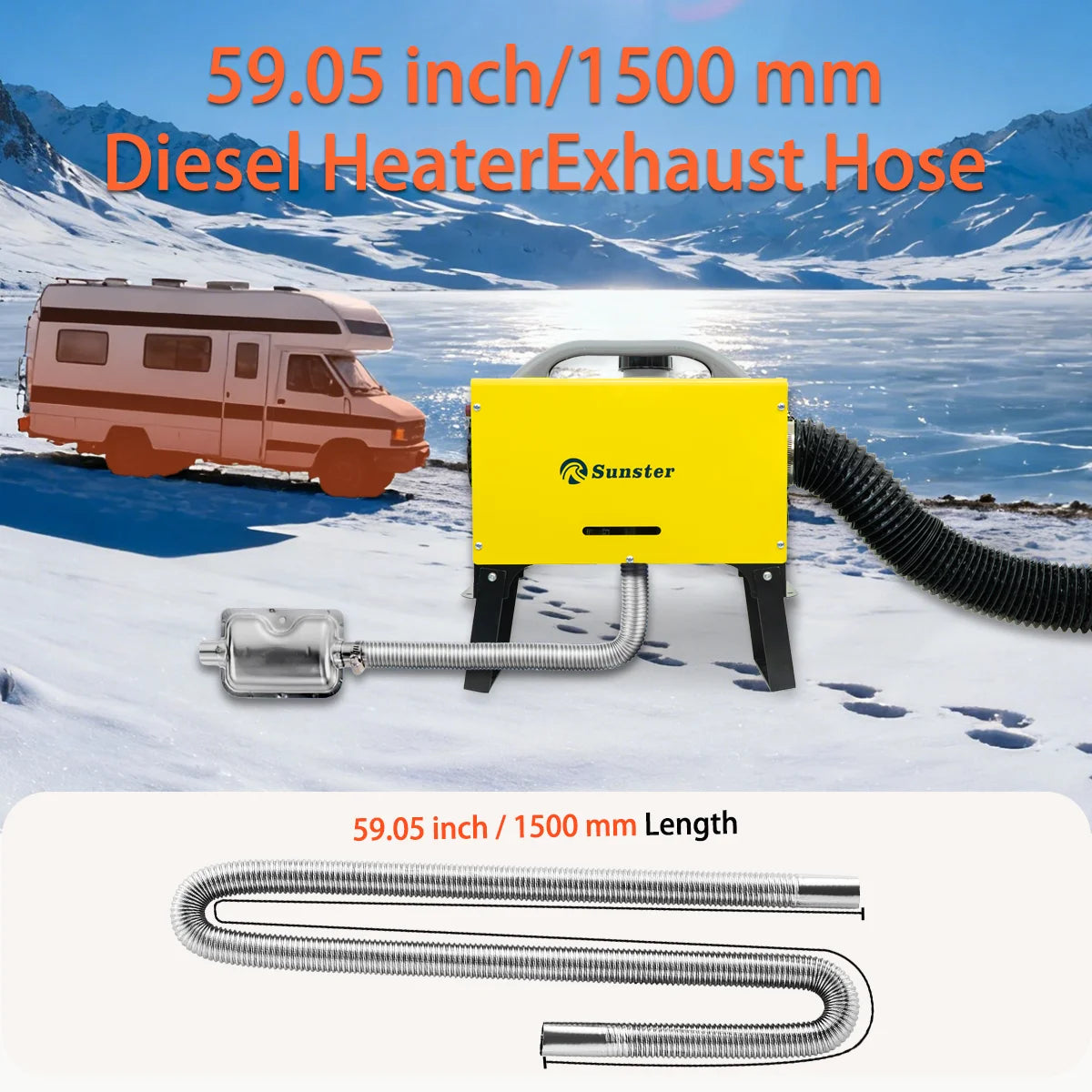 Rostfri Avgasslang för Dieselvärmare 2KW 5KW 8KW – 1m / 1,5m / 2m / 3m