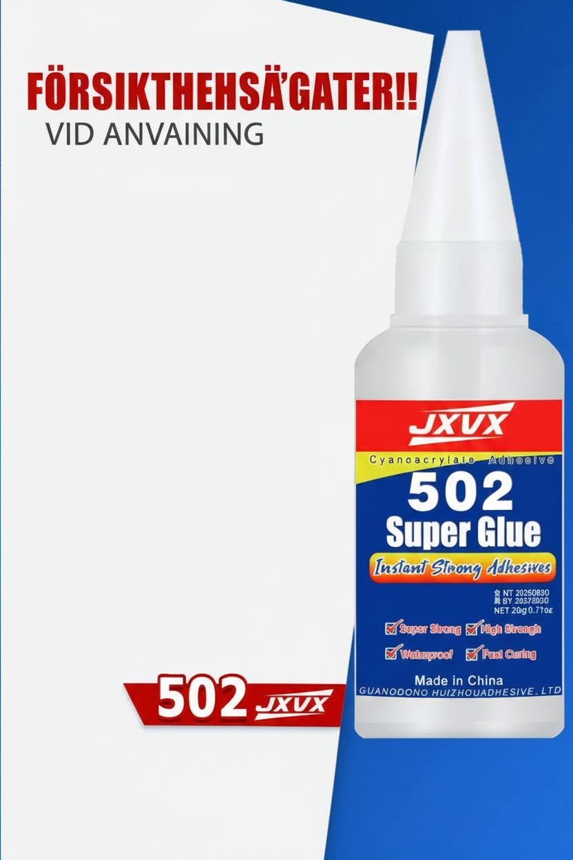 10-pack 502 Superlim Snabbtorkande Cyanoacrylat - Universellt Lim för Läder Gummi Glas Trä Metall