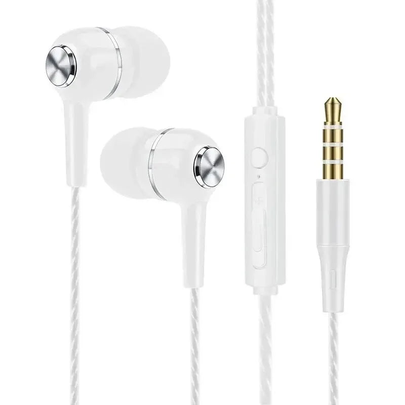3.5mm Kabelanslutna Hörlurar - HiFi Stereo Bass In-Ear med Mikrofon & Kontroller