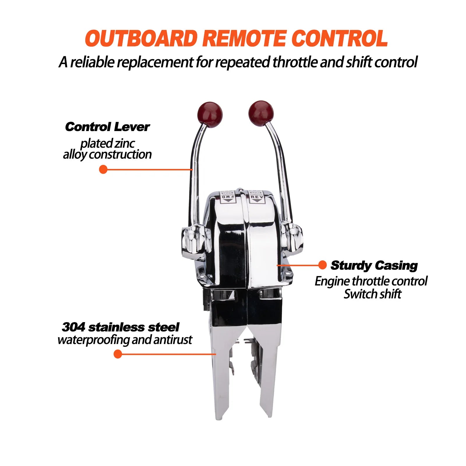 Marin Dubbelspak Motorstyrning Toppmonterad för Båt Utombordare Inombordare I/O
