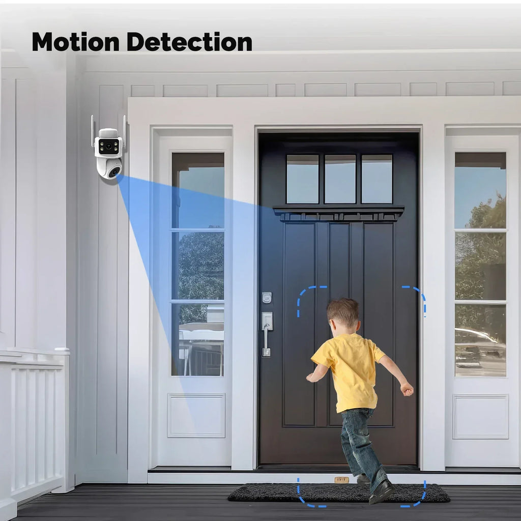 Moes Smart WiFi Utomhus Säkerhetskamera 8MP Dual Screen 2.4G/5G IP65 Vattentät