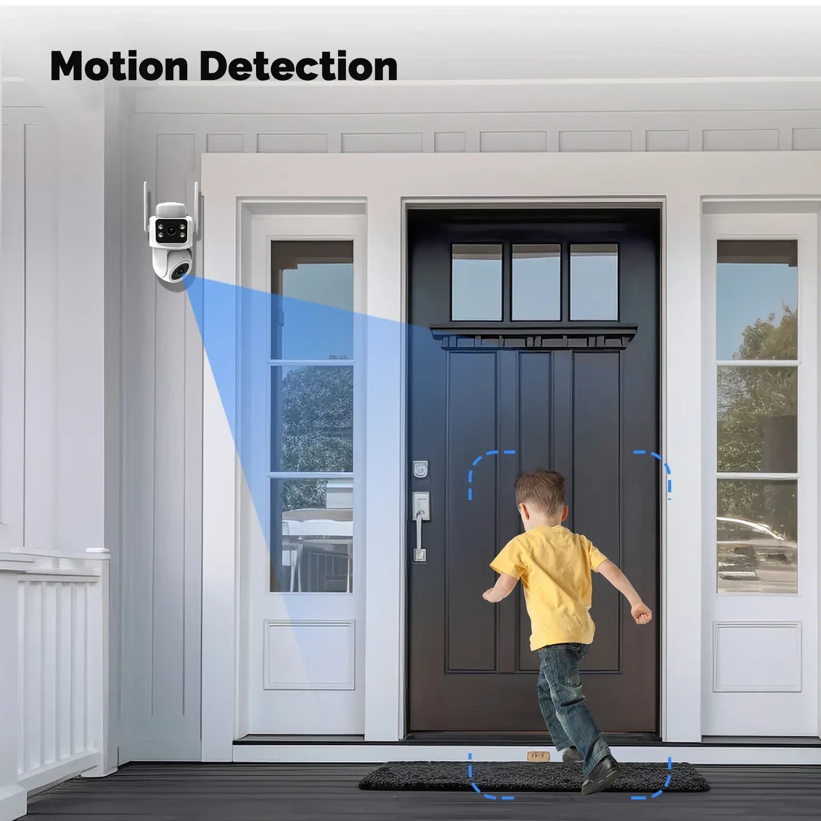 Moes Smart WiFi Utomhus Säkerhetskamera 8MP Dual Screen 2.4G/5G IP65 Vattentät