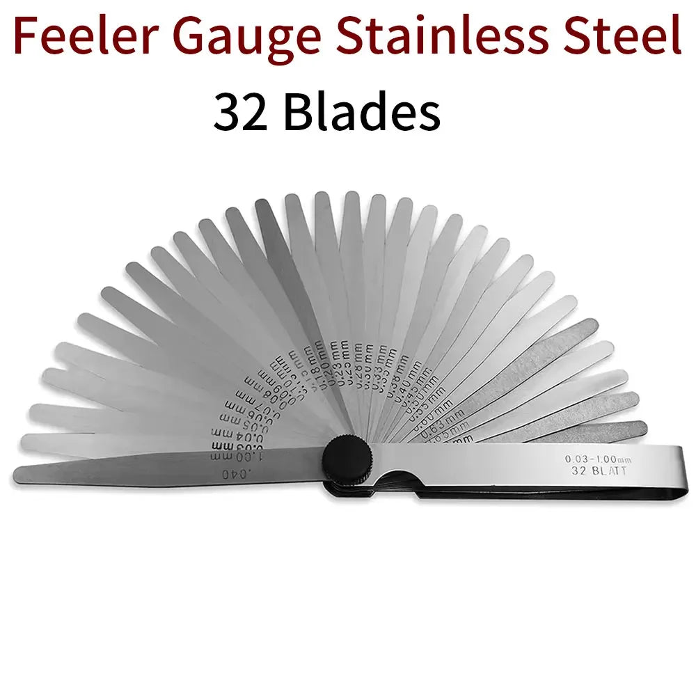 Professionell Bladmått 32 Blad - Rostfritt Stål 0,03-1,00mm Mätverktyg MTSC01