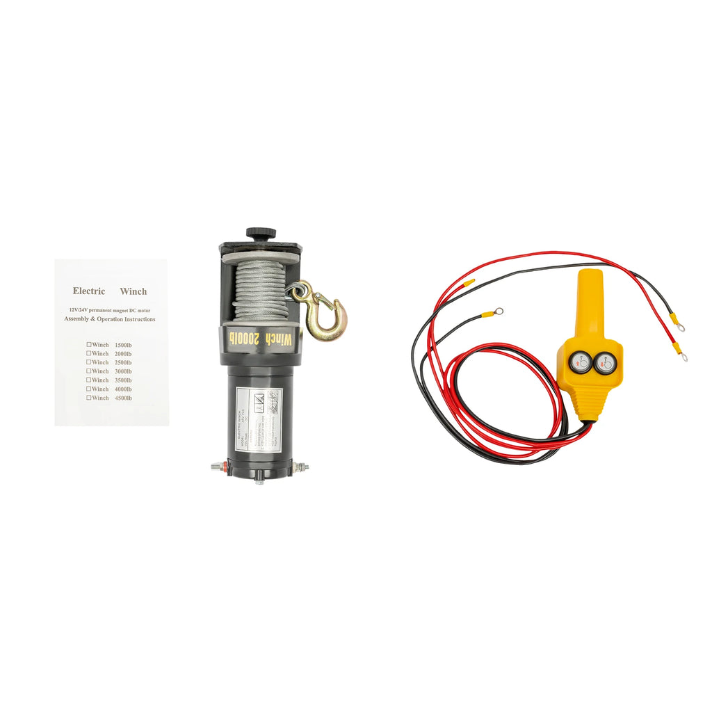 900kg Electric Winch| DC12V Off-Road Lifting Device| Alloy Steel Car and Ship Towing Device