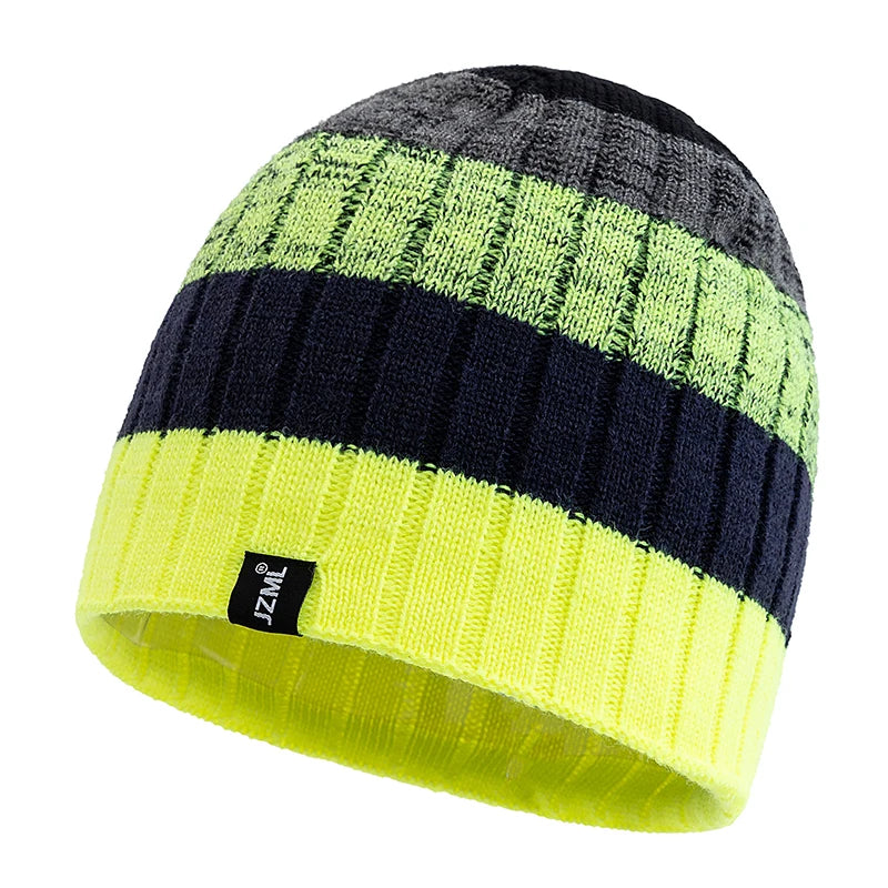 JZML Randig Vintermössa - Unisex Beanie för Skidåkning & Outdoor | Dam & Herr