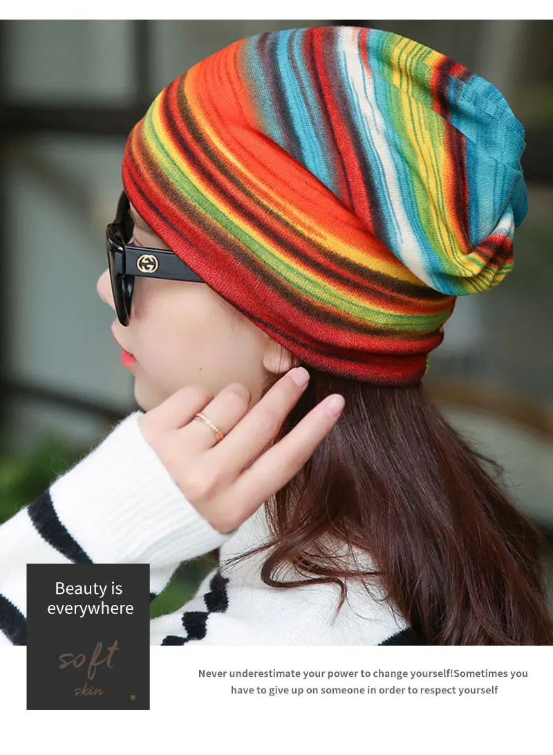 Tunn Stickad Mössa - Multifunktionell Beanie Höst & Vinter | Unisex Dam & Herr