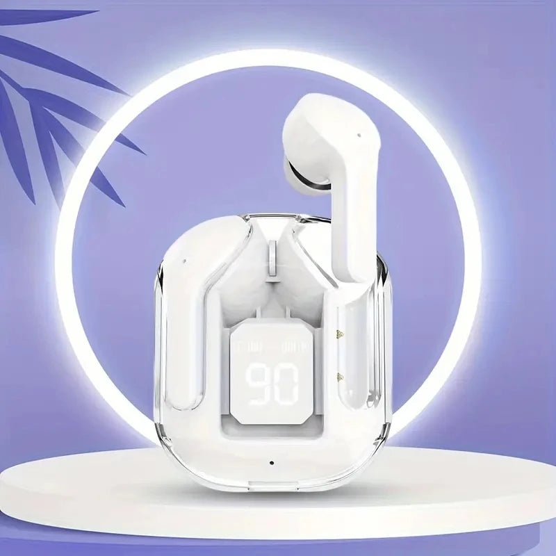 Original T2 Trådlösa Bluetooth Earphones - Transparent HiFi Stereo Hörlurar med LED Digital Batteriindikator - För Xiaomi, iPhone & Android.