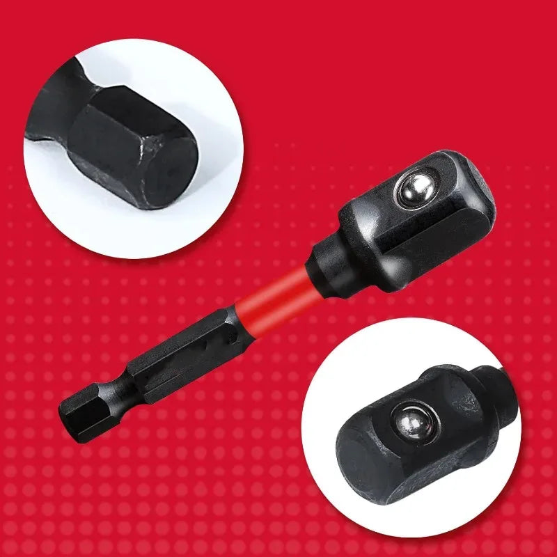 Professionell Hylsadapter Set 1/4" 3/8" 1/2" - Hex Shank för Slagskruvdragare