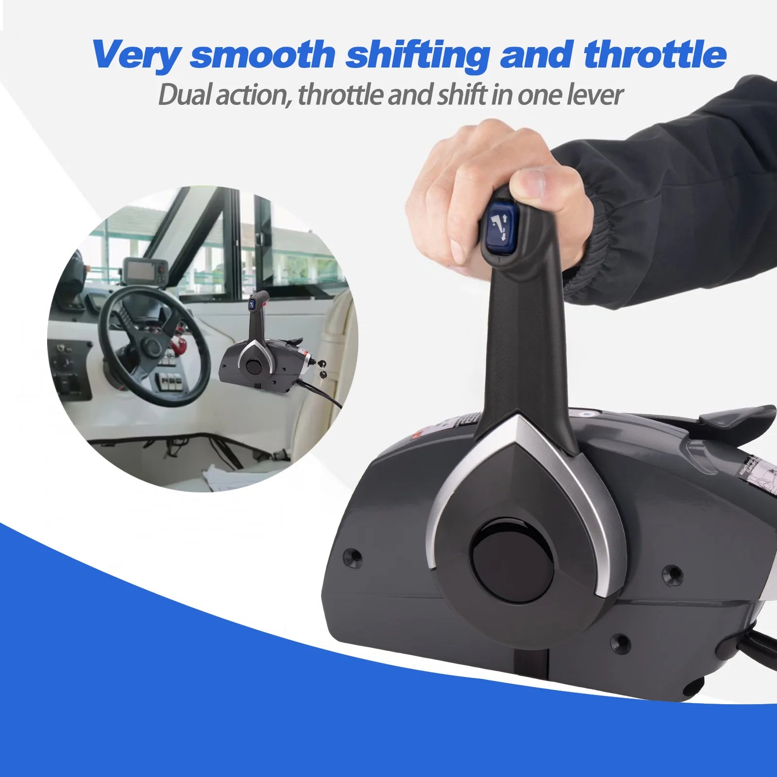 Marin Sidmonterad Fjärrkontroll för Utombordare med Trim-Funktion