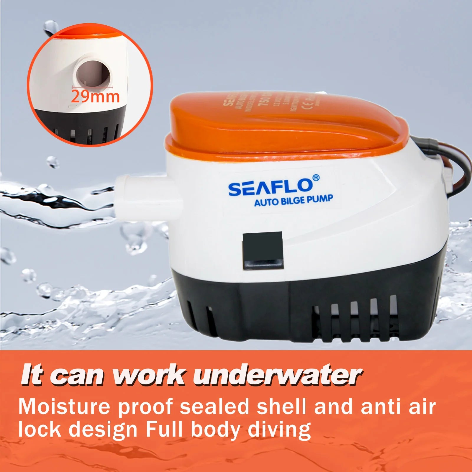 12V Automatisk Dränkbar Länspump för Båtar – 750GPH Marin Länspump för Effektiv Vattenavledning