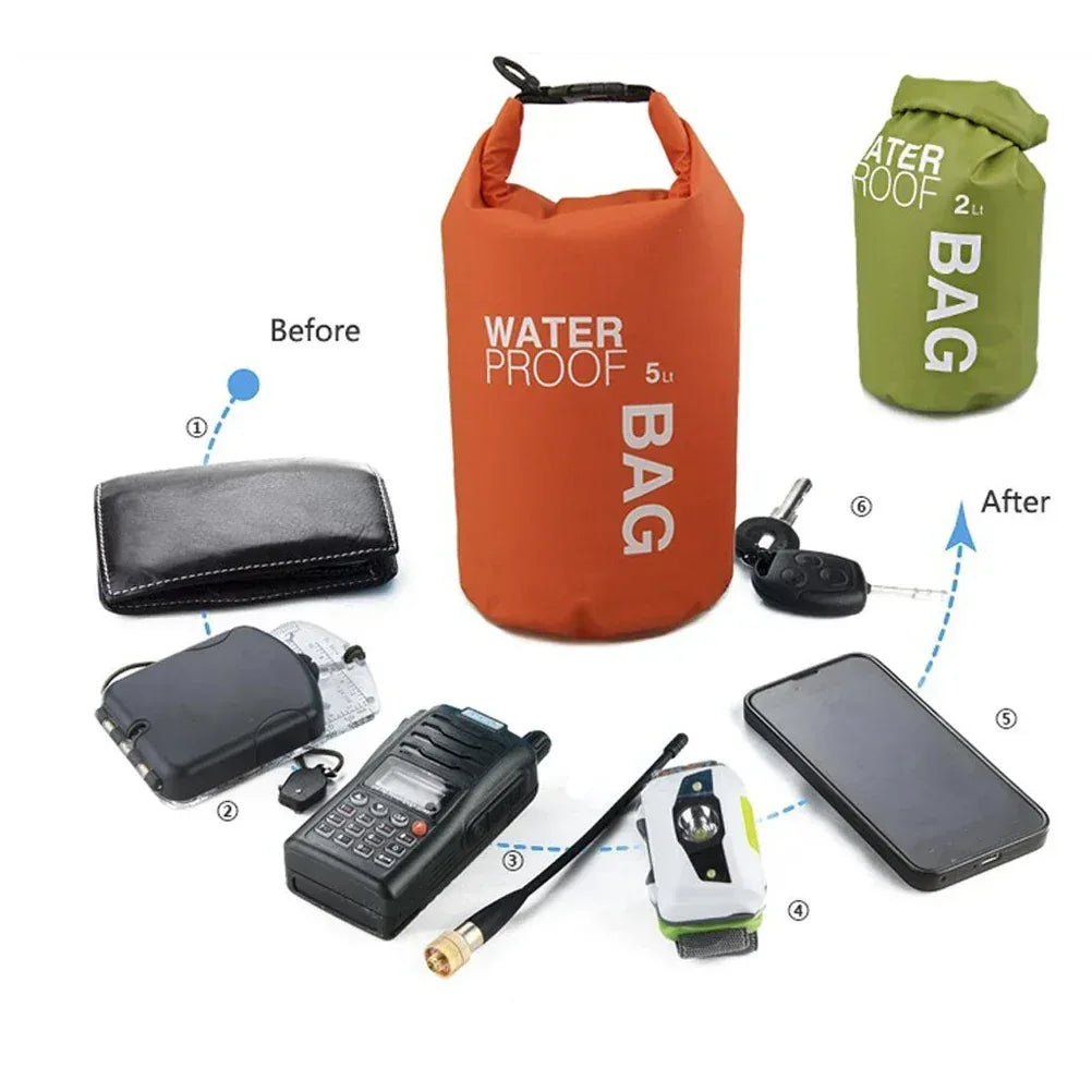 Vattentät Drybag 2L - Kompakt Förvaringspåse för Outdoor & Vattensport