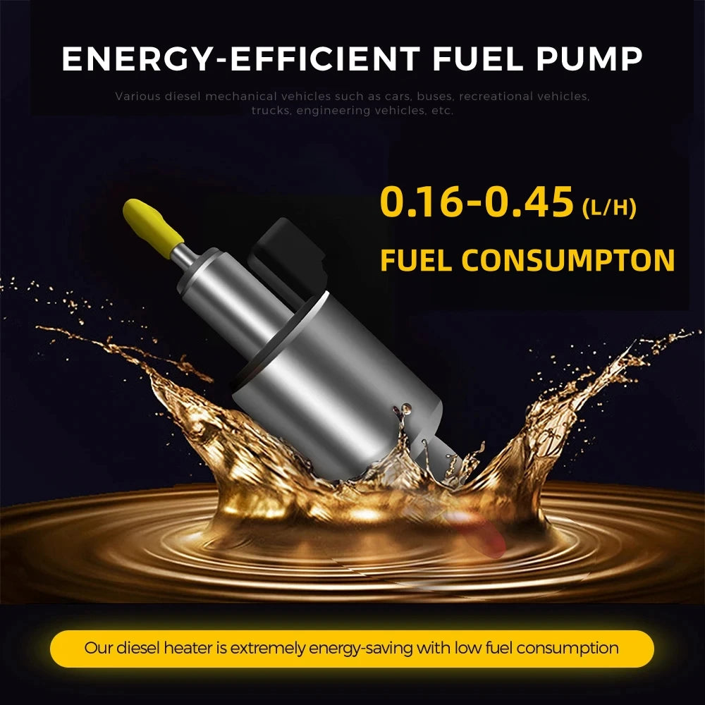 Dieselvärmare 8KW 12V Universal Parkeringsvärmare med Fjärrkontroll och LCD-skärm för Husbil, Husvagn och Campervan