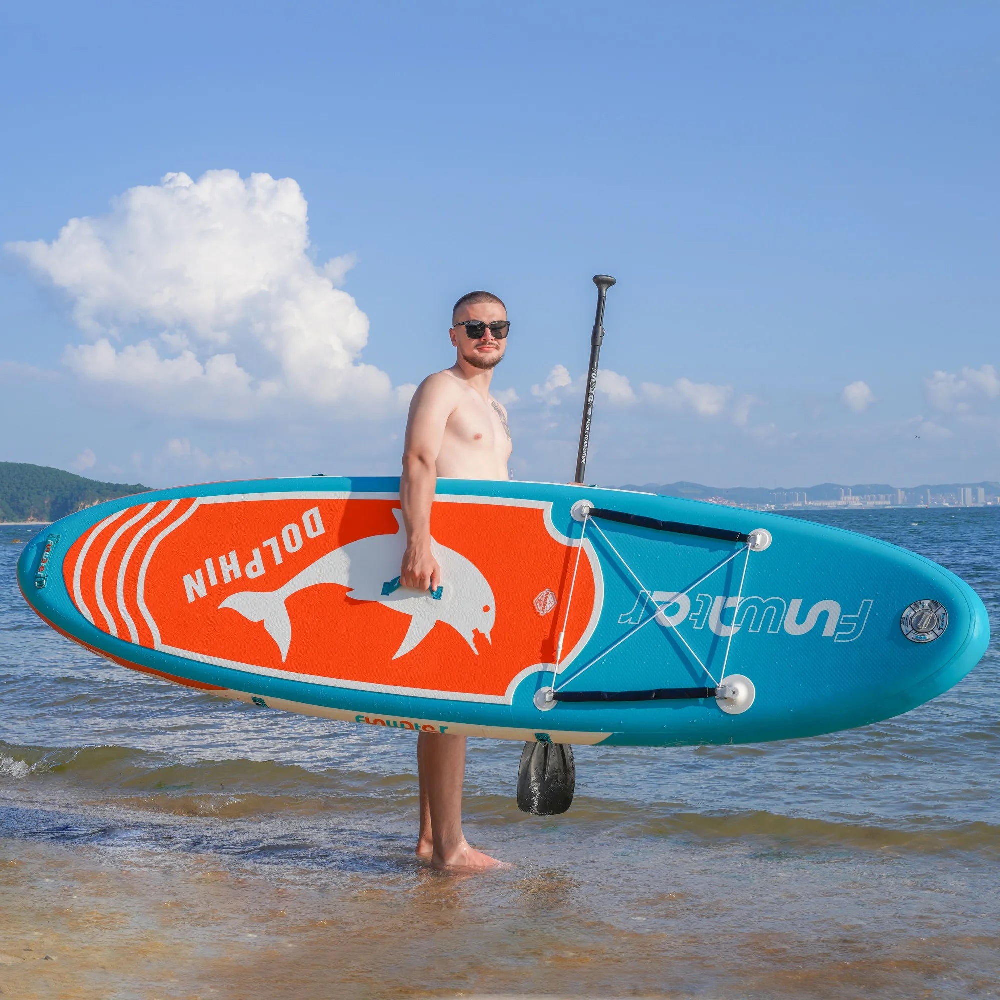 FunWater SUPFW08C Orange Dolphin Paddleboard med Kajaksits - Komplett SUP-paket