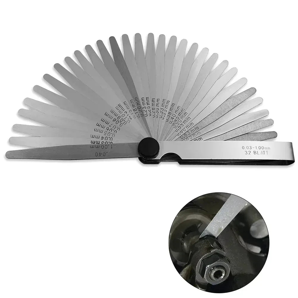 Professionell Bladmått 32 Blad - Rostfritt Stål 0,03-1,00mm Mätverktyg