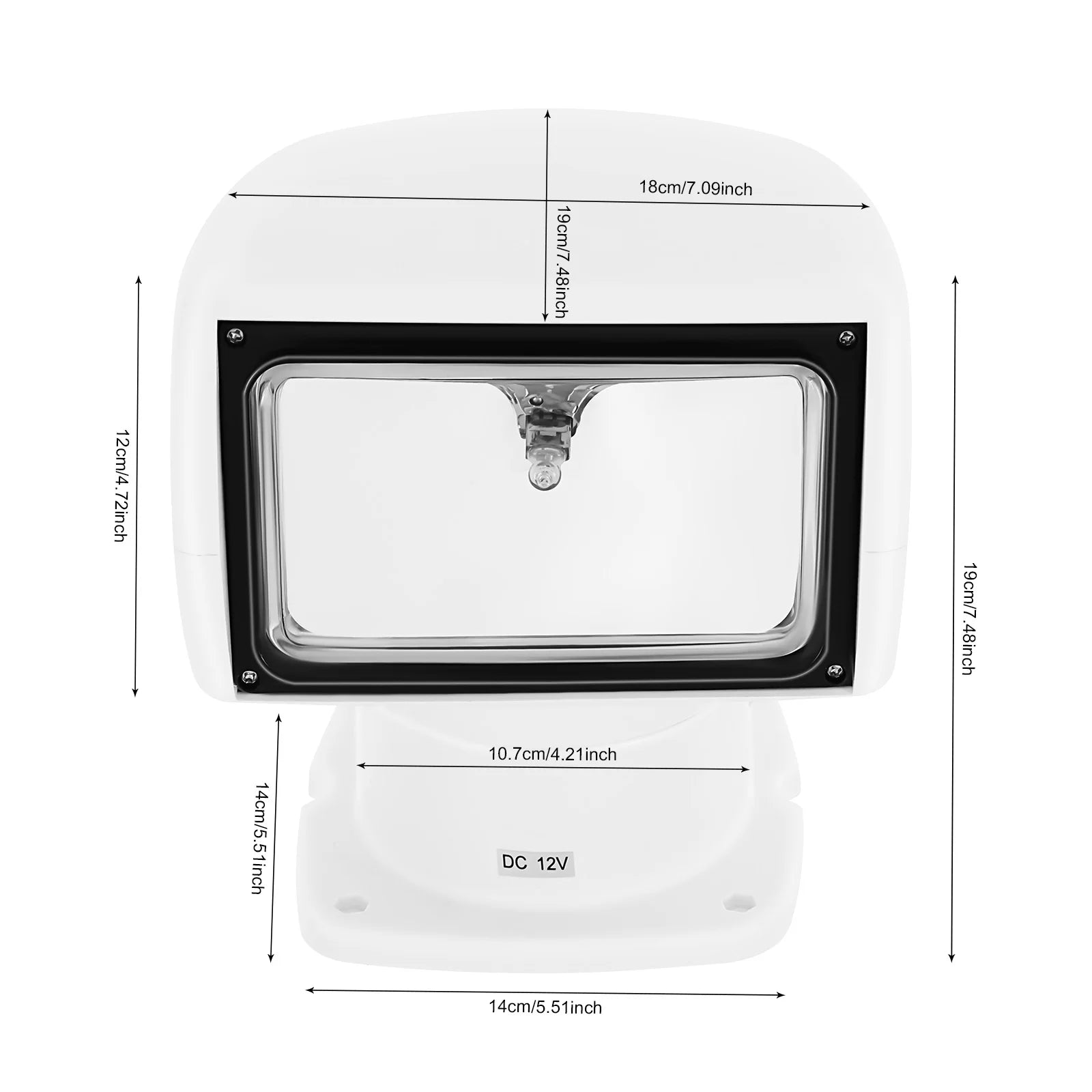 DC12V 100W Båtsökljus med 5m Kabel | 2500 Lumen 800m Fjärrkontroll Marin Söklampa