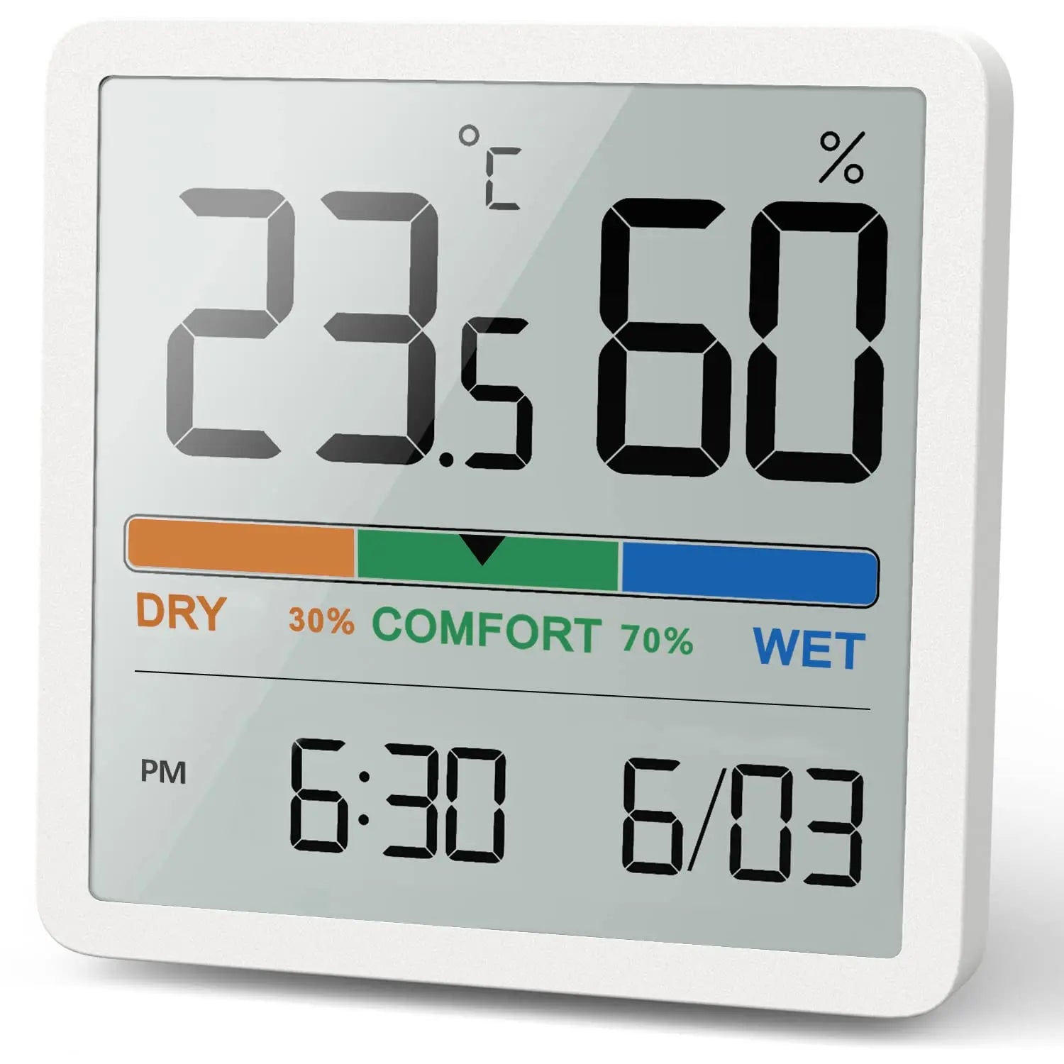Smart Digital Termometer & Hygrometer med Klimatindikator - LCD Väderstation