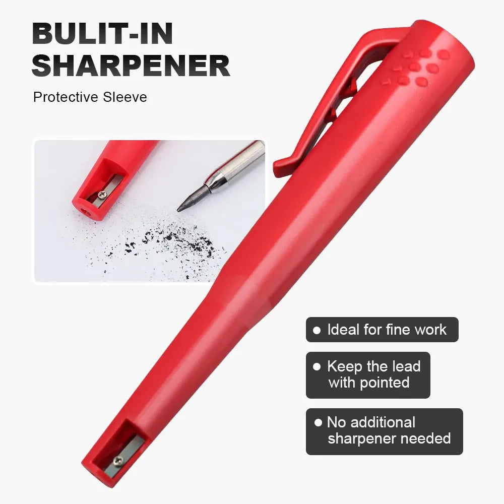 Woodworking Pencil Card Set, Deep Hole Marking and Drawing, with 2.8mm Reliable and Durable Lead, for Carpenters Engineering