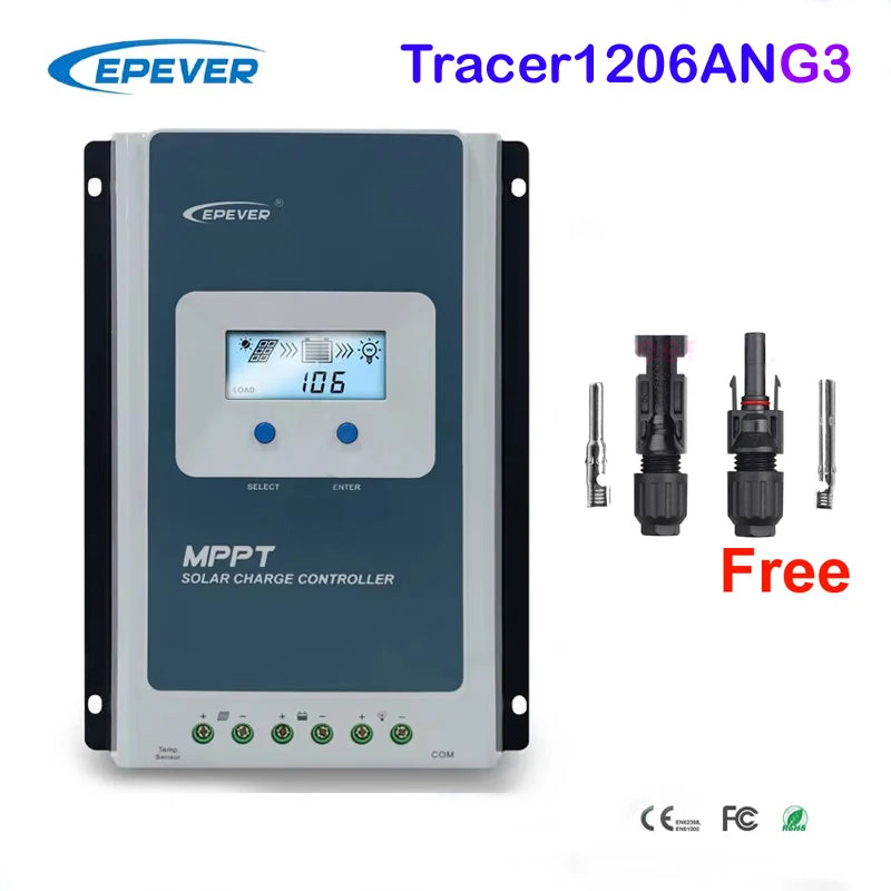 MPPT Solarladdningsregulator 10A 20A 30A 40A – 12V/24V Auto Tracer1206ANG3 10A 12V 24V