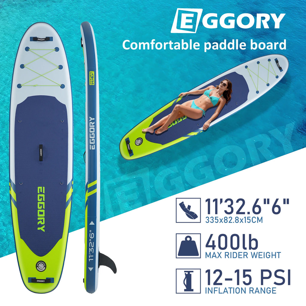 SUP-bräda 400 lbs – Uppblåsbar Stand Up Paddle Board för familj och par | Blå