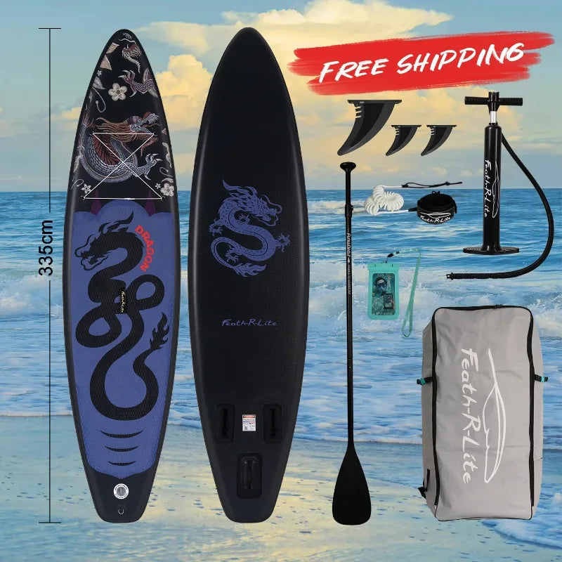 Uppblåsbar SUP-bräda 335cm - Komplett Set med Paddel, Pump & Tillbehör