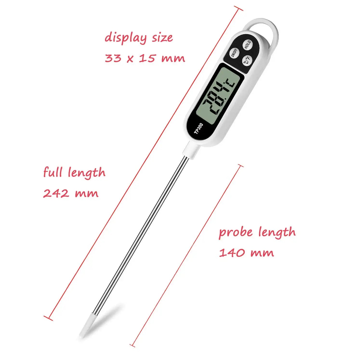 Digital Instant Read Meat Thermometer Kitchen Cooking Food Candy Thermometer for Oil Deep Fry BBQ Grill Smoker Thermometer