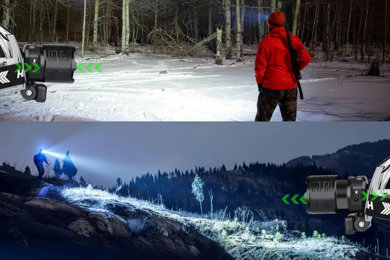 Kraftfull LED Pannlampa 120000lm - USB Laddbar med Sensor & Powerbank.