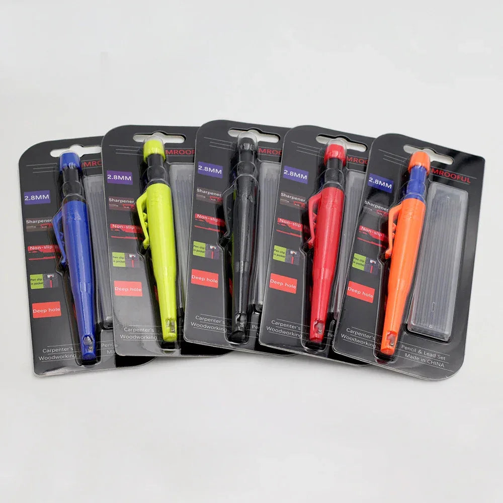 Woodworking Pencil Card Set, Deep Hole Marking and Drawing, with 2.8mm Reliable and Durable Lead, for Carpenters Engineering