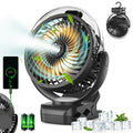 Portable Clip-on Mist Cooling Fan Rechargeable 3 Speed Digital Display Mini Humidifier Spray Fan Adjustable Desk Fan with 4000mA