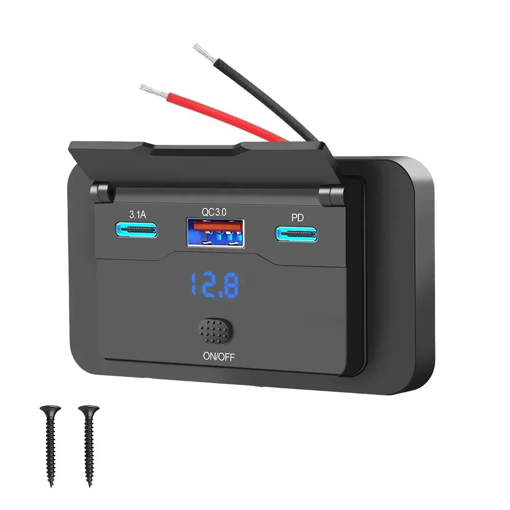 USB-laddare för bil med snabbladdning PD 20W & QC3.0 1 3.1A 1 PD 1 QC3.0