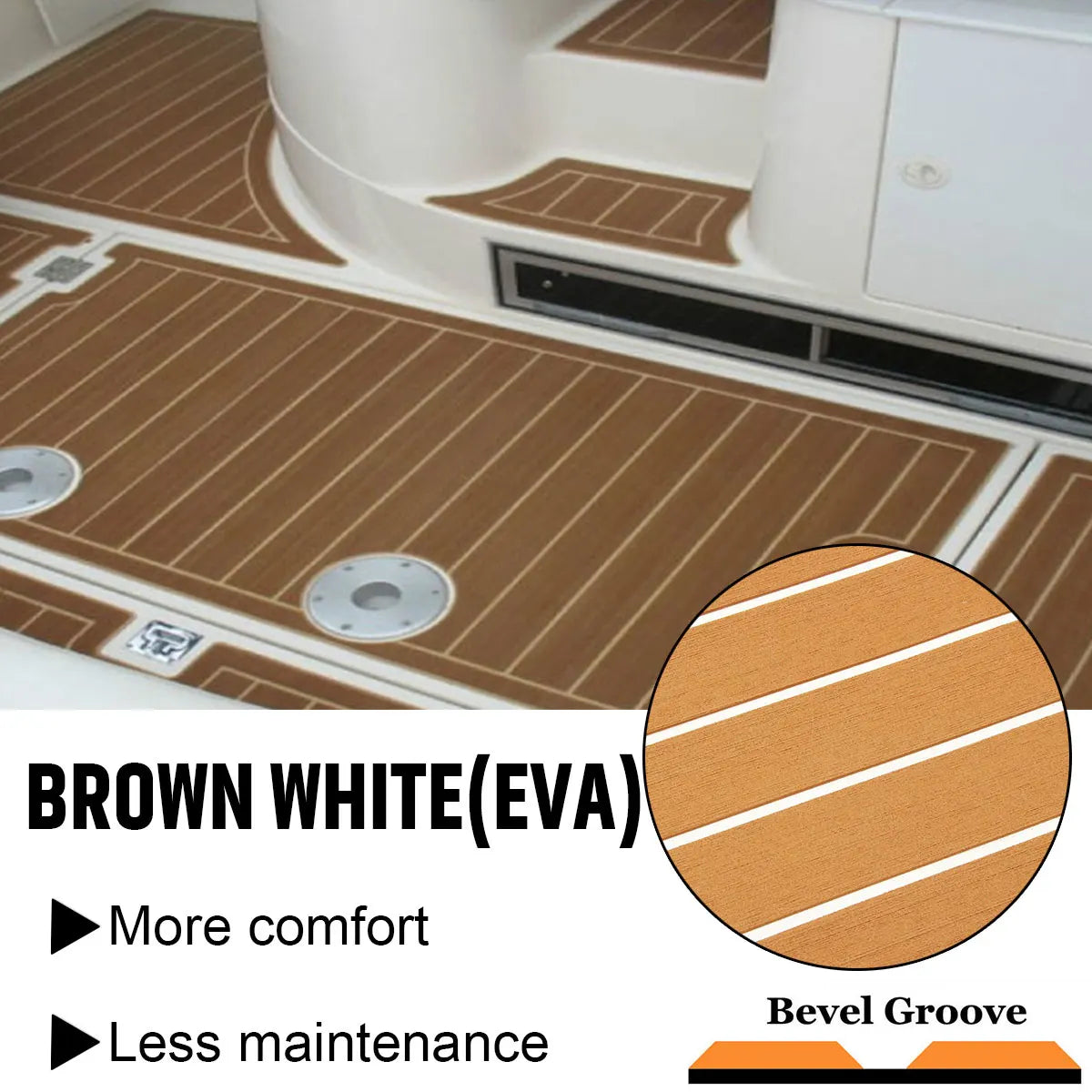 2400x900x6mm Båtgolvbeläggning EVA-skum – Halkfri Självhäftande Marinmatta