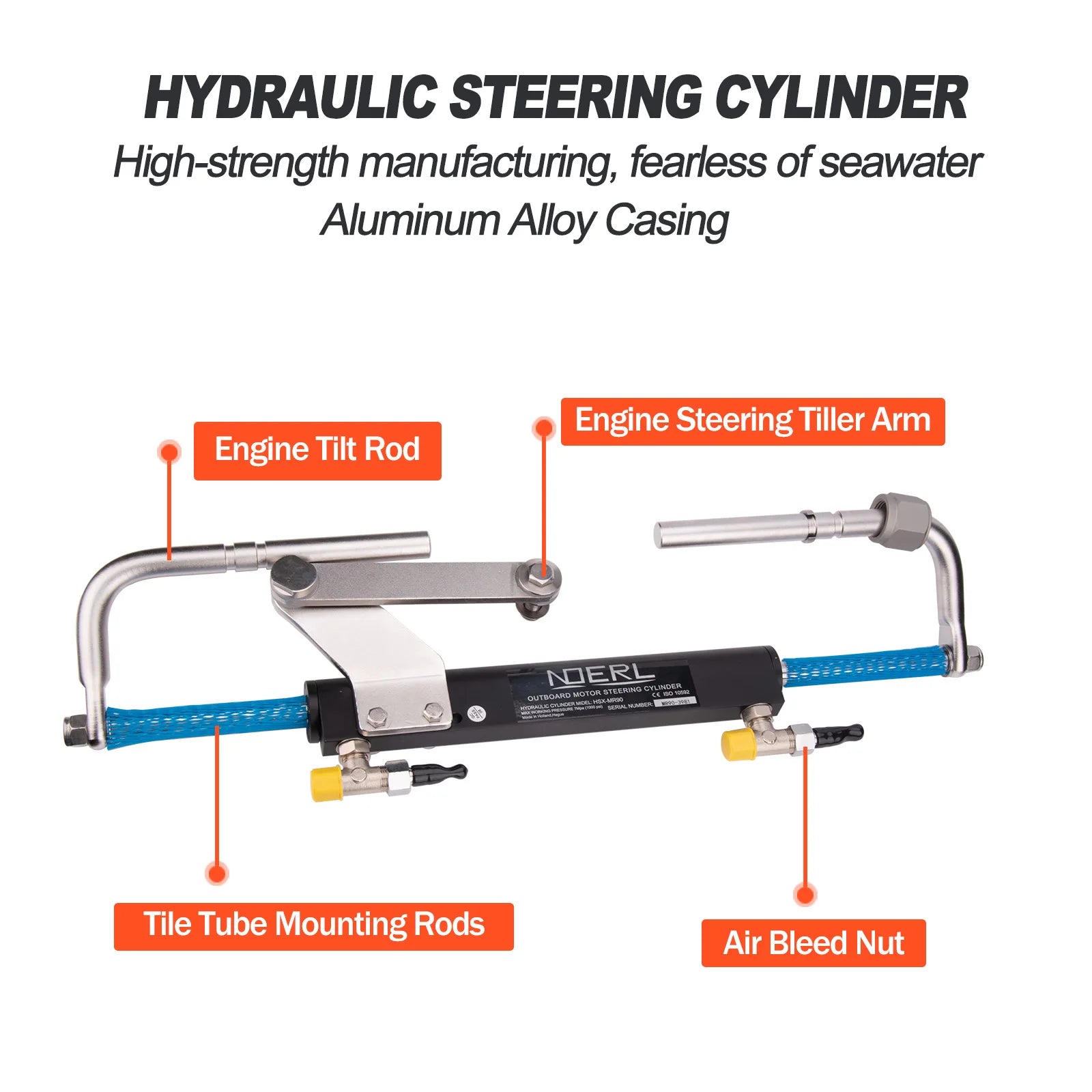 Hydrauliskt Styrsystem för Båtmotor - Komplett Kit för Utombordare upp till 90 HK