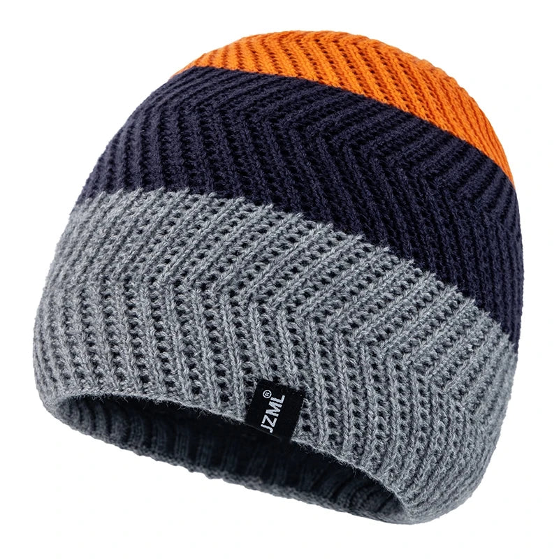 JZML Randig Vintermössa - Unisex Beanie för Skidåkning & Outdoor | Dam & Herr