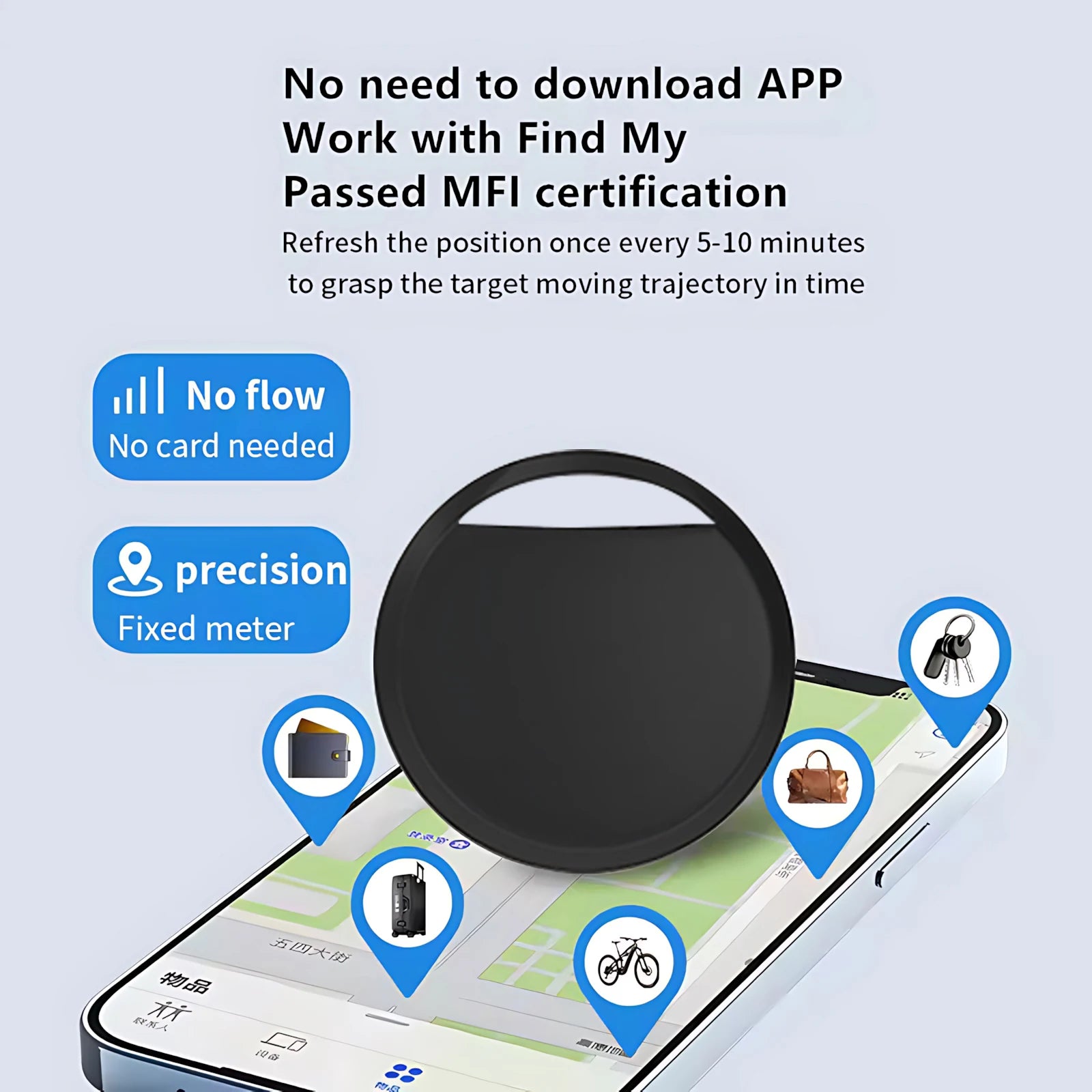 Mini GPS Tracker 2-Pack för iPhone - Apple Find My | MFI-Certifierad Bluetooth Spårare