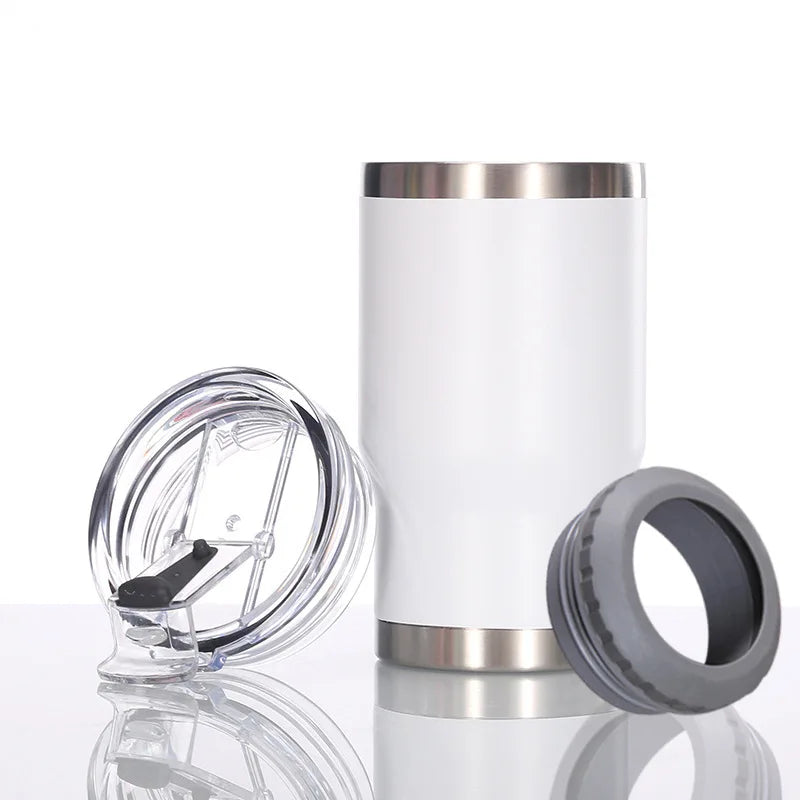 4-i-1 Dryckeskylare & Tumbler – Passar 12 oz Burkar, Smala Burkar och Flaskor med Inbyggd Flasköppnare Vit 14 OZ Tyskland