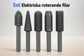 5-delars Roterande Raspfilsset Stål 6mm Skaft - DAZZLEEX Dubbelskärare för Metall & Trä 5