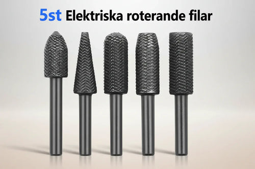 5-delars Roterande Raspfilsset Stål 6mm Skaft - DAZZLEEX Dubbelskärare för Metall & Trä 5