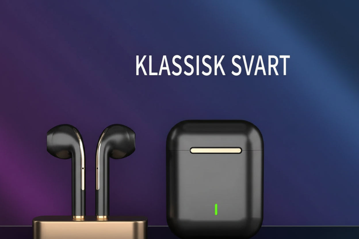J18 TWS Premium Trådlösa Earbuds - Bluetooth 5.3 Hörlurar med Lång Batteritid och Noise Cancelling - För Gaming, Business & Sport.