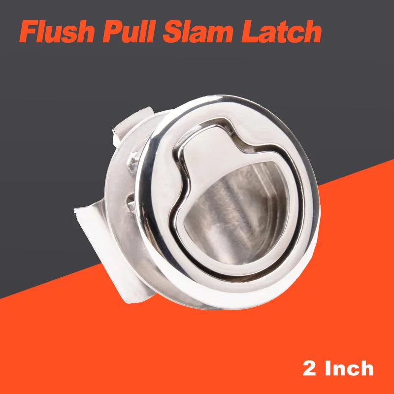 2 Inch Marine Boat Latch Turning Lock Deck Hatch 316 Stainless Steel for Yacht RV silver Polen