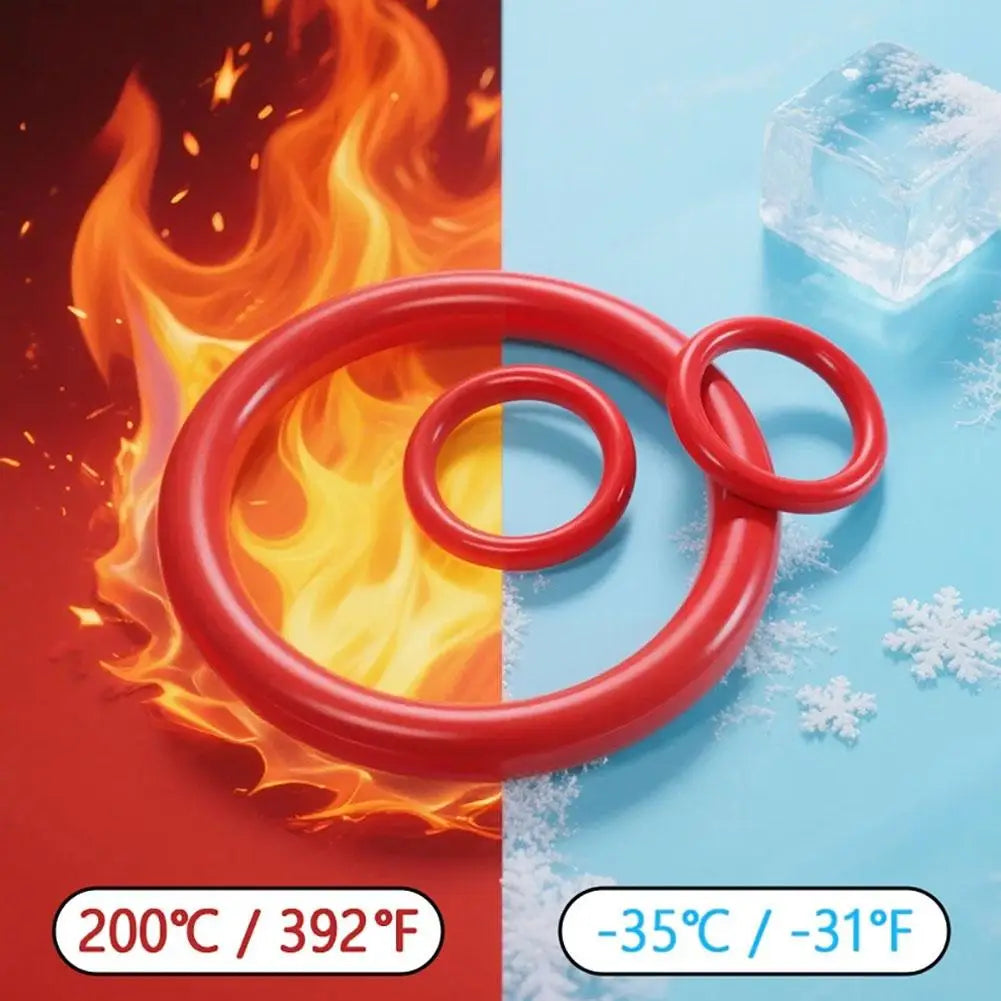 351Pcs Red Silicone O-Rings Kit Oil Resistant High Temperature Rubber Sealing Gaskets Washers for Cars And Pipelines