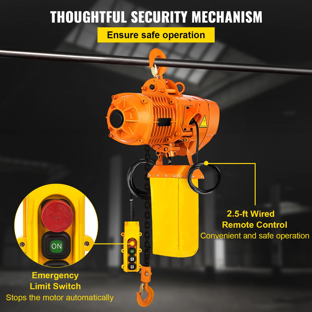 Elektrisk Kedjetalja 1000 kg - 4m Lyfthöjd Enfas Lyftvinsch G80