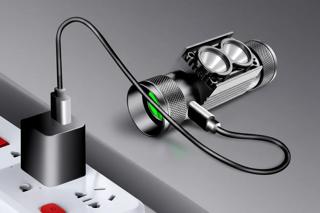 Professionell LED Pannlampa 600lm - Vit & Röd Belysning USB-C Laddbar.