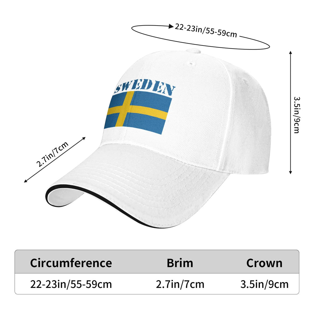 Sverige Flagga Baseballkeps - Andningsbar Dad Hat Snapback Unisex