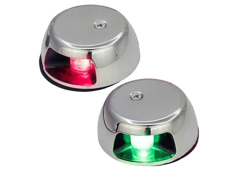 12V Marine LED Navigation Lights Stainless Steel Red Port & Green Starboard Side Lights Horizontal Mount : Polen