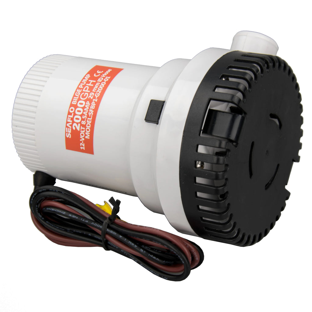2000GPH 12V Marine Bilge Pump – Heavy Duty Submersible Electric Water Pump for Boat, RV, Yacht Drainage