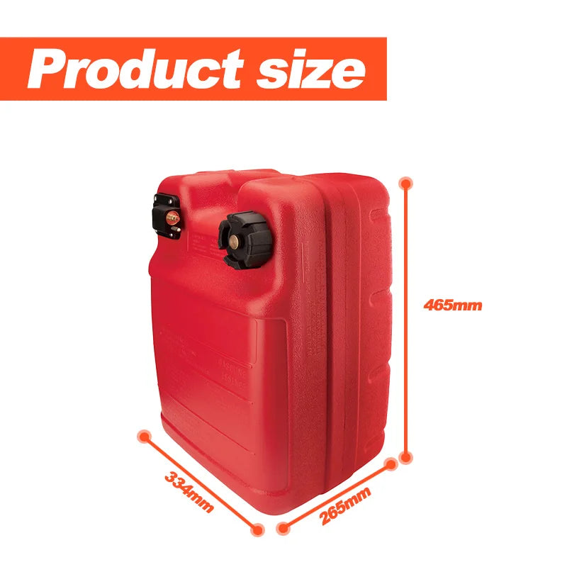 Båt Bränsletank 24L (6 Gallon) - Bärbar Marin Bensinkanister med Bränslemätare för Utombordare