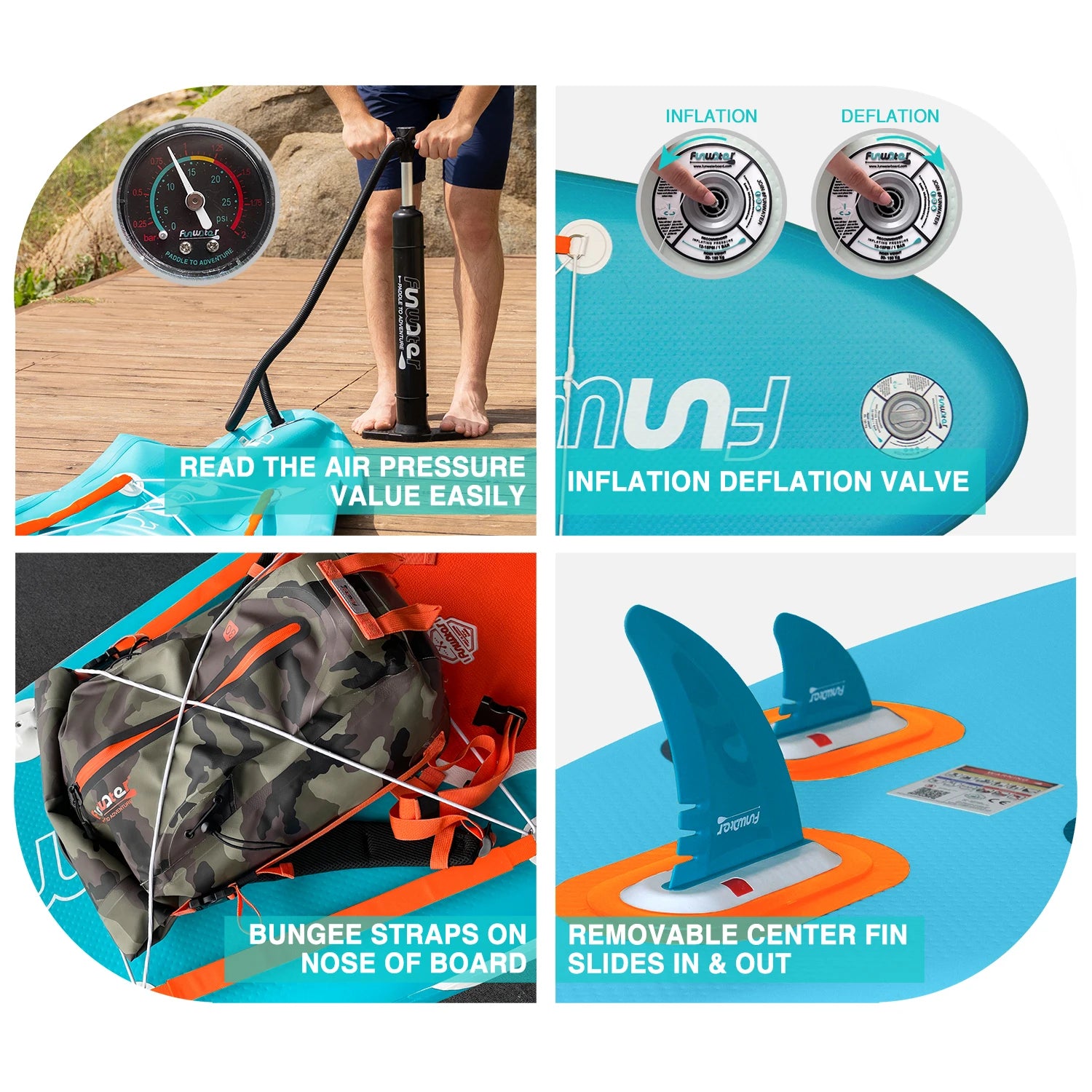 Fly Eagle Dubbelskikts Uppblåsbar SUP-bräda 10'6" – 180 kg Kapacitet, Komplett Kit med Paddel, Pump & Väska